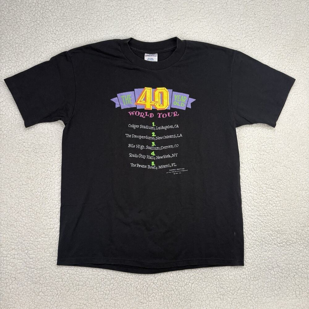 Vtg 40th Birthday Tour Shoebox Greetings Joke Shirt L USA Made Single Stitch